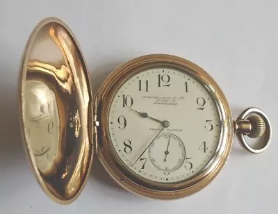 Antique Gold Full Hunter Pocket Watch Waltham Watch Usa Envoy Working Clean • £21