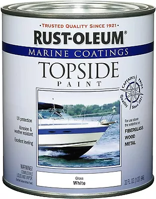 Marine Topside Paint Gloss White Boat Ship Deck Top 1-Quart • $57.50