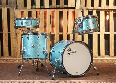 Gretsch USA Custom Turquoise Sparkle Drum Set - 1812145x14 - SO#1336062 • $4292