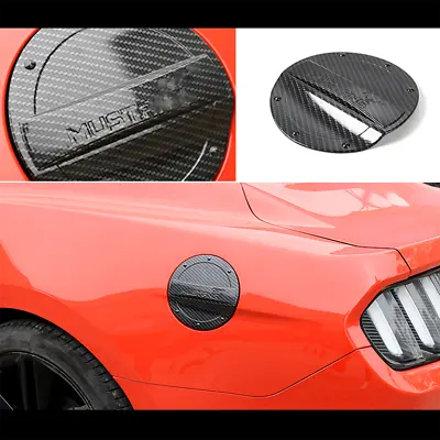 For Ford Mustang 2015-2020 Carbon Fiber ABS Car Fuel Tank Oil Gas Cap Trim Cover • $26.22