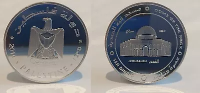 Palestine Silver Coin Jerusalem Free Gaza 10 Dinars Dome Of The Rock Holy Land • £9.99