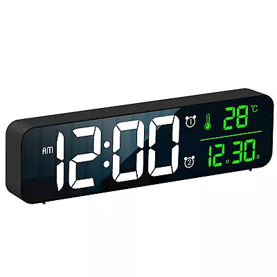 TODO LED Digital Alarm Clock Temperature Music Alarm USB Power Wall Clock - B... • $29