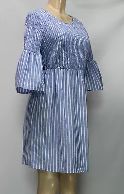 Beige By Eci Women's Dress Half Sleeve Striped Blue/White Size M • $21