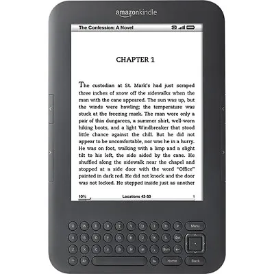 Amazon Kindle Keyboard 3rd Gen D00901 WiFi  Black With Genuine Leather Case • $199