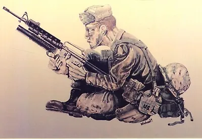 Military Art Print 11x14 “Infantryman  • $10