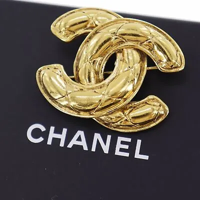 CHANEL CC Logos Used Pin Brooch Gold Plated France Vintage #AH131 Y • $1937.19