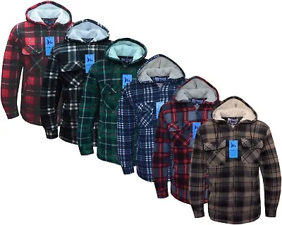 £20.99 • Buy Hooded Fleece Padded Lumberjack Shirt Jacket Fur Lined Sherpa Winter Warm M-5XL