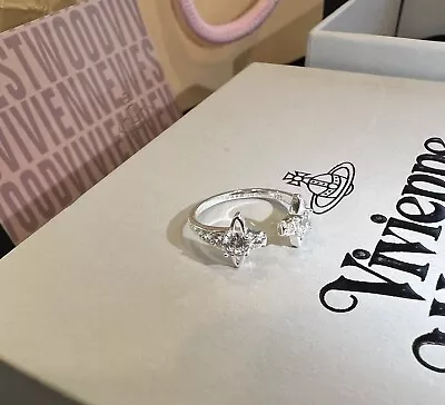 Vivienne Westwood Nana Sterling Silver 925 Saturn Logo Ring Size 6.5-7.5 • $87