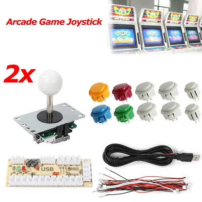£31.81 • Buy 2 Player Zeros Delay Joystick Arcade+USB Encoder+Push Buttons For MAME Raspberry