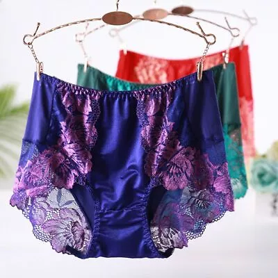 High Waist Lace Panties Women Modal Plus Cotton Underwear Briefs Seamless Undies • $11.99