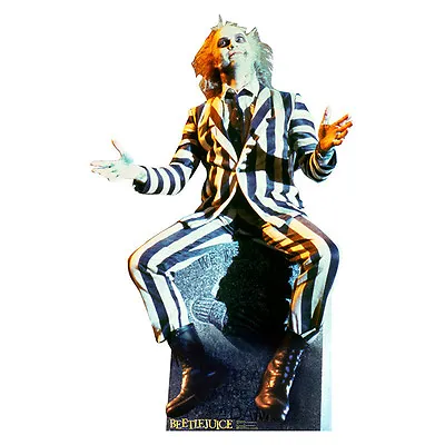 BEETLEJUICE Michael Keaton Tombstone Lifesize CARDBOARD CUTOUT Standup Standee • $49.95