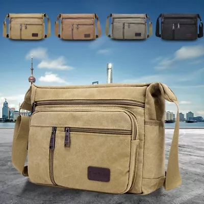 Men Waterproof Nylon Military Travel Shoulder Crossbody Laptop Messenger Bag  GA • £19.34