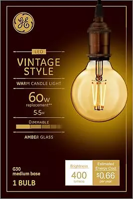 GE Lighting Vintage Style LED Globe Light Bulb 5.5 Watts (60 Watt Equivalent) • $13.77