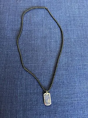 $250 • Buy David Yurman Sterling Silver Pave Tag With Blue Sapphire