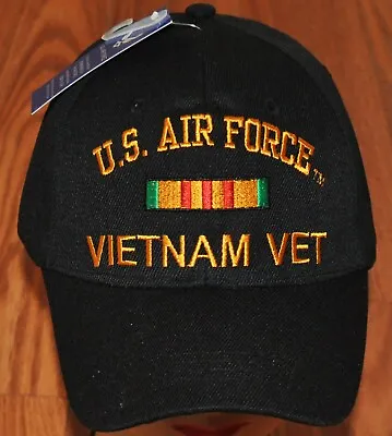 New Black US Air Force Vietnam Veteran Hat Baseball Ball Cap Military Licensed • $10.99