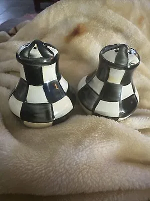 Mackenzie Childs Courtly Check Enamel Salt & Pepper Shakers • $50