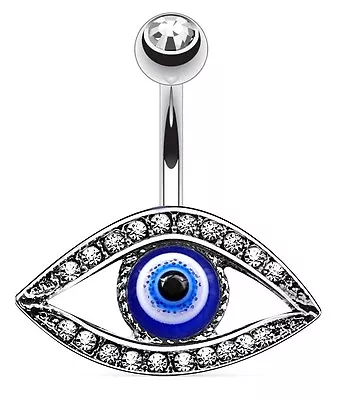 £4.20 • Buy TITANIUM Bar - Lucky Eye - Belly Bar - Length: 6mm 8mm 10mm 12mm 14mm