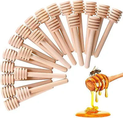 100PCS Honey Dipper Sticks 3 Inch Mini Wooden Honey Spoon Server Drizzler Sticks • £13.67