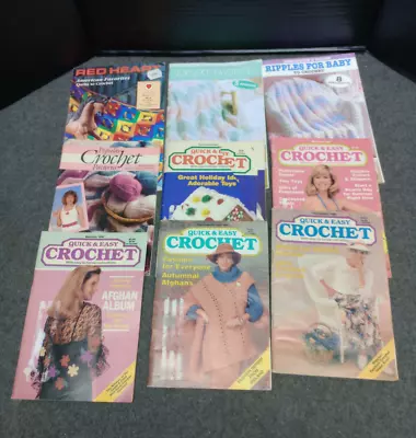 Vintage Crochet Pattern Books Knitting Crafts - Lot Of 9 • $9.50