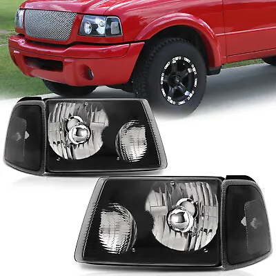 Fits 2001-2011 Ford Ranger Black Headlights+Corner Turn Signal Lights • $57.99