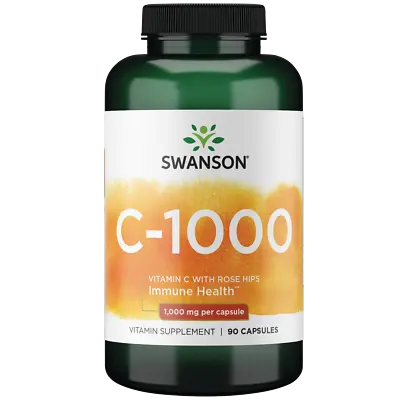 Swanson Vitamin C With Rose Hips Capsules 1000 Mg 90 Count • $10.41