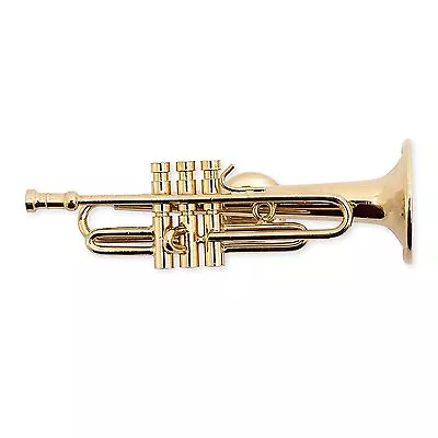 Miniature GOLD TRUMPET MAGNET Musical Instrument 2.5  Long Superb Detail • $13.99