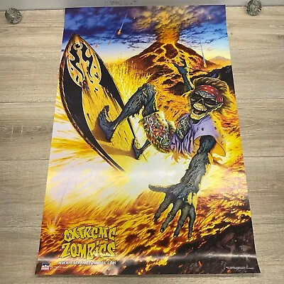VTG Starline 2003 Extreme Zombies Surfing Zombie On Fire In A Volcano Poster P7 • $25