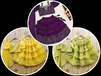 $70.35 • Buy Party Wear Kids Dress Girl Embroidered Lehenga Choli Designer Indian Ethnic Wear