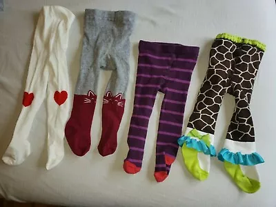 Baby Tights Set Lot Infant 0-3-6 Mos Heart Cat Mud Pie Giraffe Stripes • $24.99