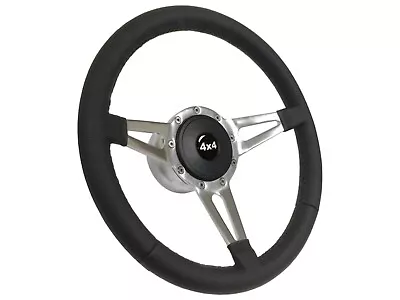 14  Black Leather 9-Bolt Steering Wheel 4x4 Kit Compatible With 1976-95 Jeep • $311.84