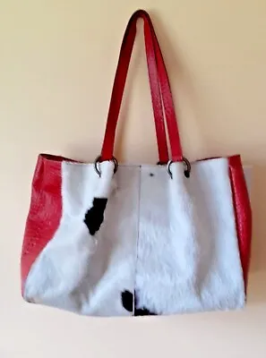 Vintage Maurizio Taiuti Italian Leather Cow Hide Tote. 15x11x6 • $50