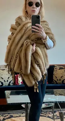 Nwot J. Mendel Golden Russian Sable Straight Fur Stole Wrap  72” X 14”  $24000 • $6500