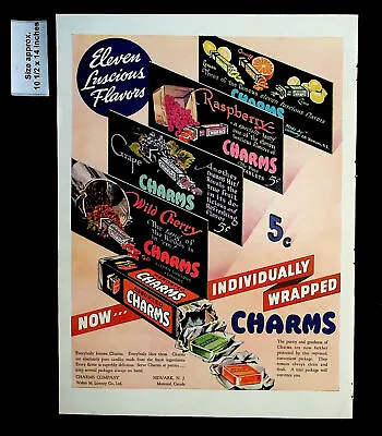 $9.97 • Buy 1937 Charms Co. Pure Candies Individually Wrapped Grape Vintage Print Ad 32349