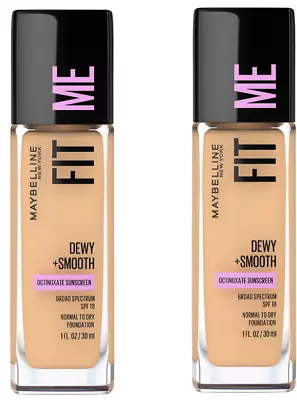 2 X 1 Oz Maybelline Ny Fit Me Foundation Dewy + Smooth Spf-18 220 Natural Biege • $12.99