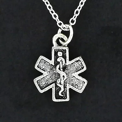 MEDICAL ALERT Necklace On Chain Or Charm Only - Pewter  Emergency Diabetic Warn • $11.99