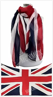 Unisex Classic Union Jack UK Flag Scarf Print Pattern Scarf Warp Stole • £4.99