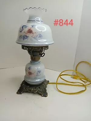 Small Vintage Blue Floral Hurricane Lamp • $75