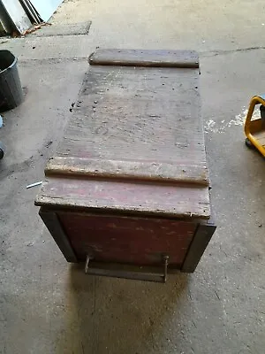£59 • Buy Antique Wooden Engineers Tool Box / Collectors Cabinet Chest Metal Handles