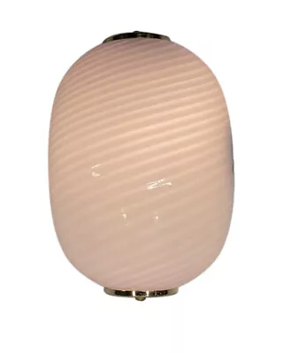 Modern Pink Striped Murano Glass Oval Wall Sconce • $550