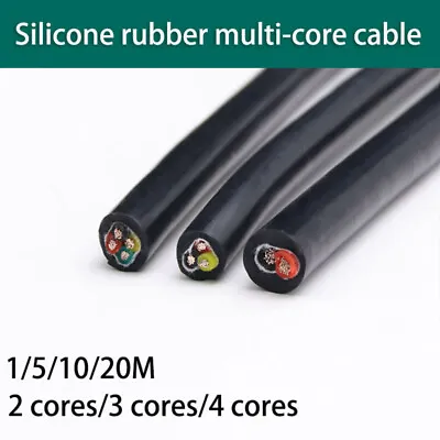 Silicone Rubber Cable 0.3-4 Mm² 2-6 Cores Insulated Copper High Temperature Wire • £2.34