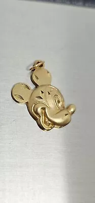 Disney 14K Yellow Gold Mickey Mouse Pendant Diamond Cuts 1.4-1.5 G • $125