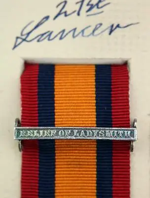 Qsa Queens South Africa Medal Ribbon Bar Clasp Relief Of Ladysmith Boer War • £12