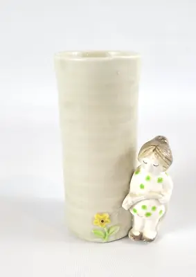 Vintage 1975 Fitz & Floyd 4  Ceramic Bud Vase Lady Watering Flower READ • $8.50