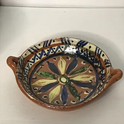 Vintage Moroccan Style Pottery Decorative Ceramic Dish Bowl 19 Cm Diameter • $13.02