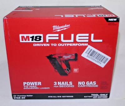 $299.95 • Buy Milwaukee 2745-20 M18 FUEL 18V Cordless 30 Degree Framing Nailer - Tool Only NEW