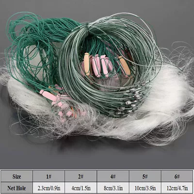 25m 3 Layers Portable Fish Net Monofilament Fishing Fish Gill Net W/ Float L7J4 • $11.90