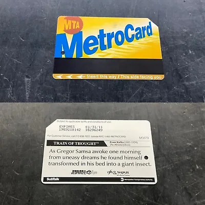 NEW YORK CITY MTA EXPIRED 2011 Subway METRO CARD  TRAIN OF THOUGHTS--AS  USED • $4.99