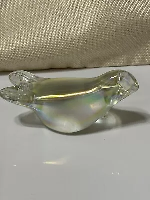 Vintage Seal Paperweight Iridescent Clear Art Glass Animal Figure Figurine • $10.23