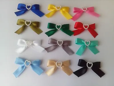 20/40 Small Ribbon Bows Pre Tied Self  Adhesive Bows  Gift Diy Decoration Bows • £6.99