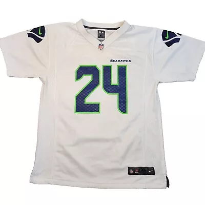 Seattle Seahawks Marshawn Lynch #24 Youth XL 18-20 NFL White Nike Jersey • $18